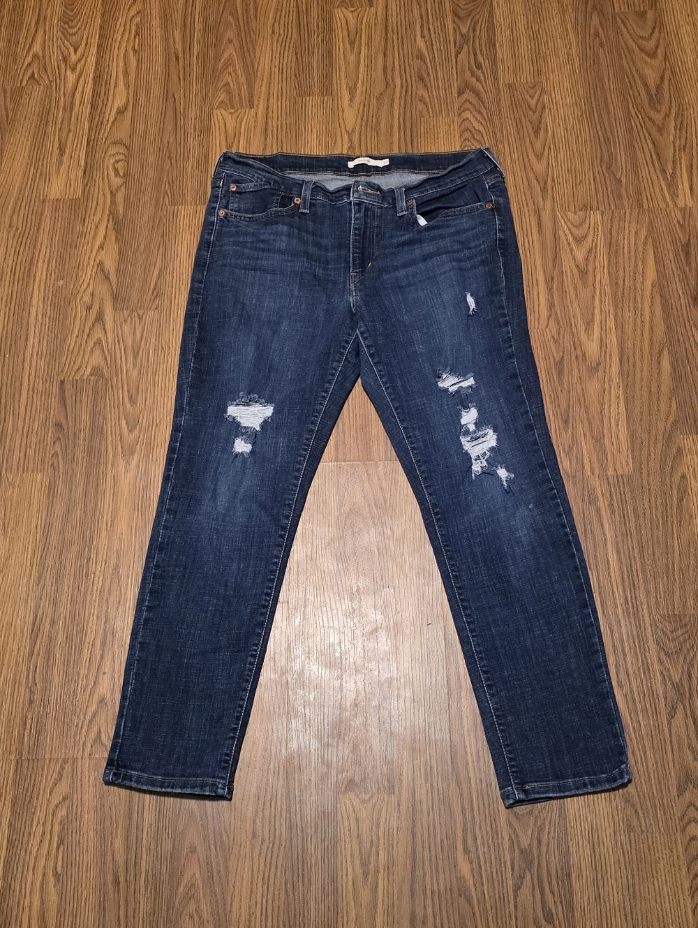 Levi’s Boyfriend Jeans Women 30 Distressed Blue Denim Mid Rise Casual Trend E52